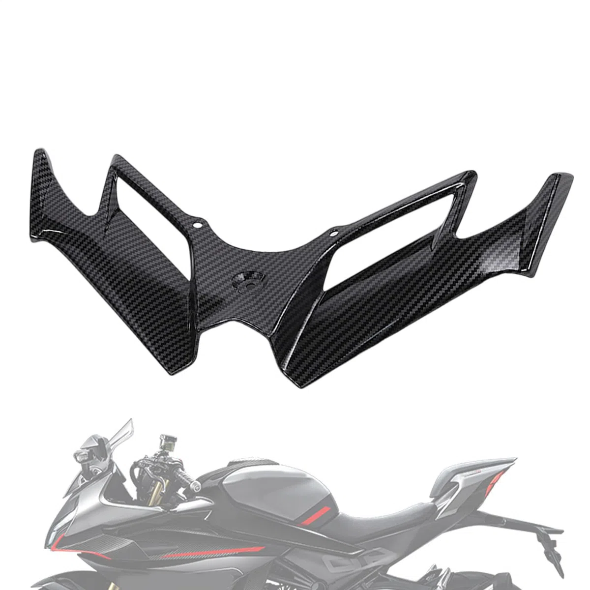 aerodinámico Delantero Delantero de biciclta: Aletas de Motocicleta de Recubrimiento de Fibra de Carbono | ala de Viento en biciclea | Spoiler Lateral Frente a la para Motocicleta, b