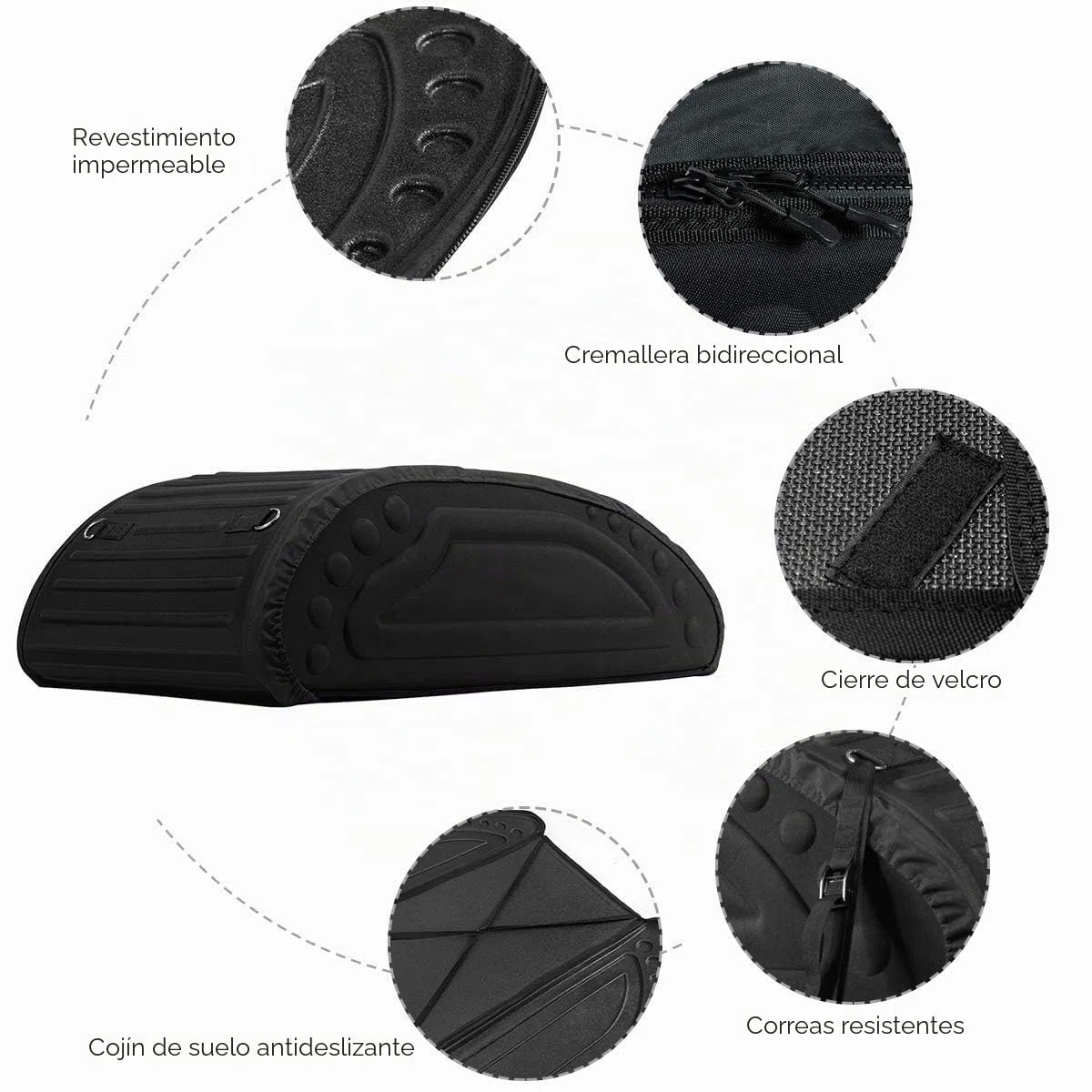 FANTASK Baúl de Techo para Coche de 400 L, con Cintas de Transporte, Color Negro