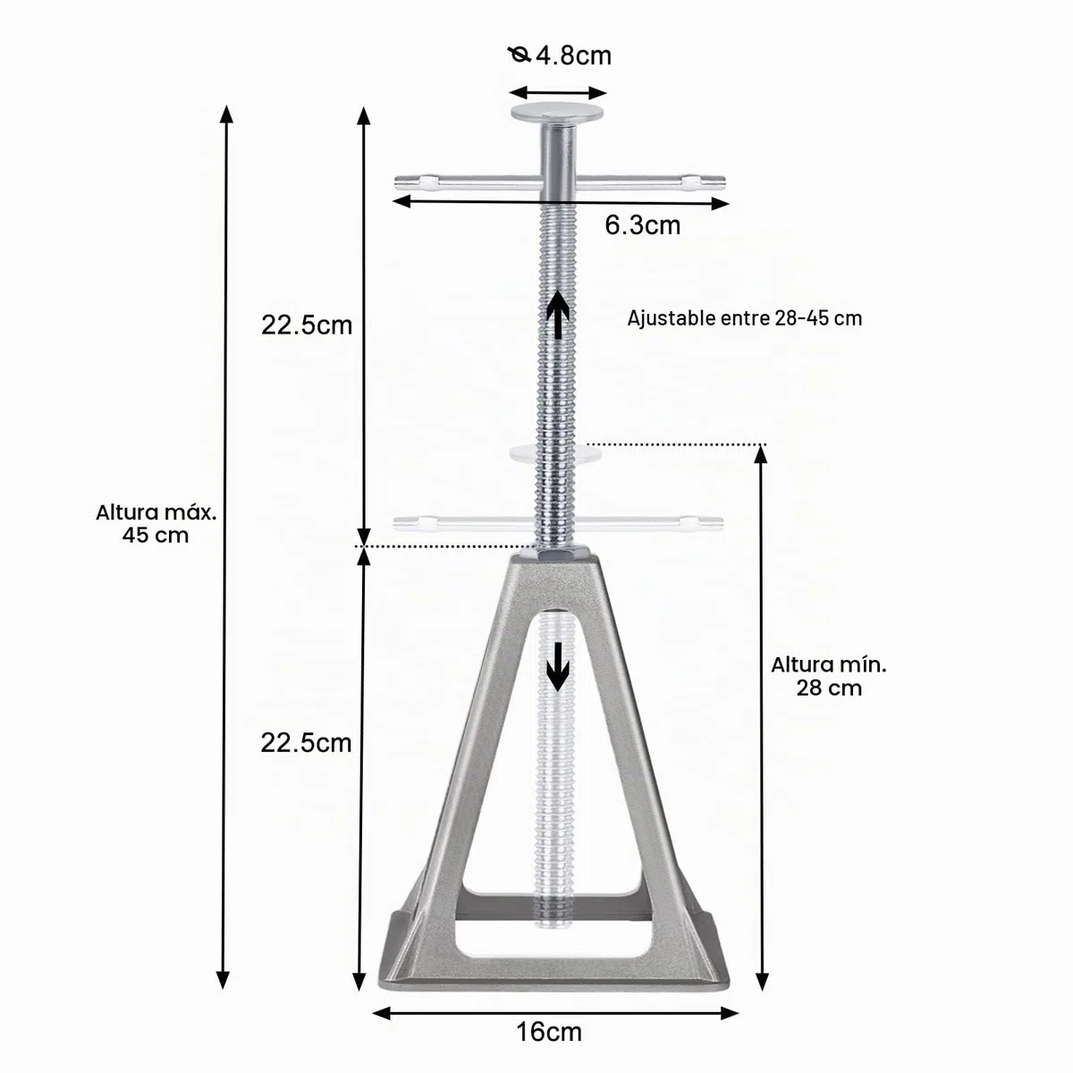 UISEBRT Soporte de Soporte para Caravana, en altura regulable, Soporte de Apoyo para caravanas, accesorios para caravanas, Aluminio, hasta 1000 kg por soporte, juego de 4 unidades