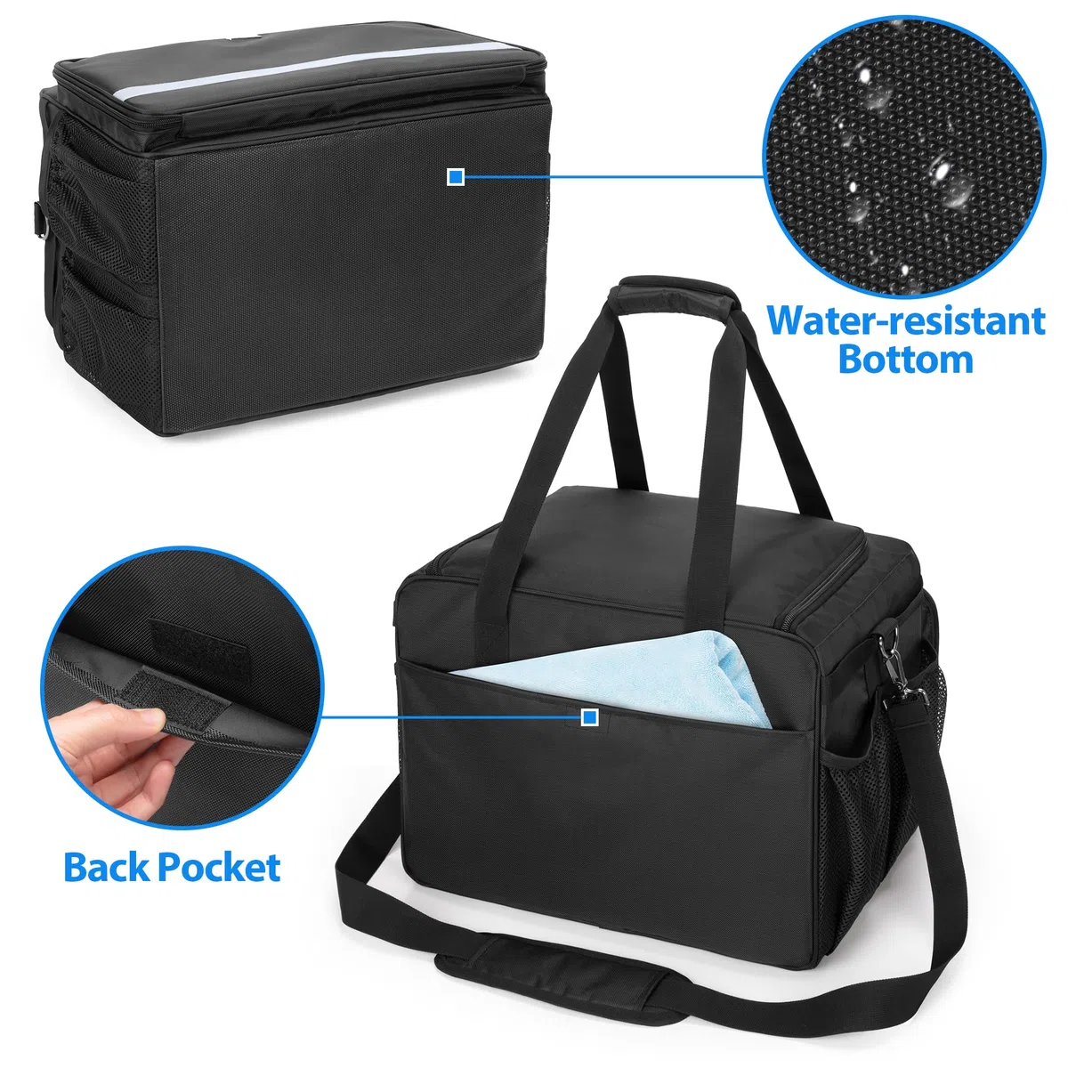 samdew Bolsa de Detalles Grande, Organizador de Detalles para Almacenamiento de Suministros de Detallado Automático, Caddy de Limpieza de Coches para Herramientas de Lavado de Vehículos, Solo Bolsa