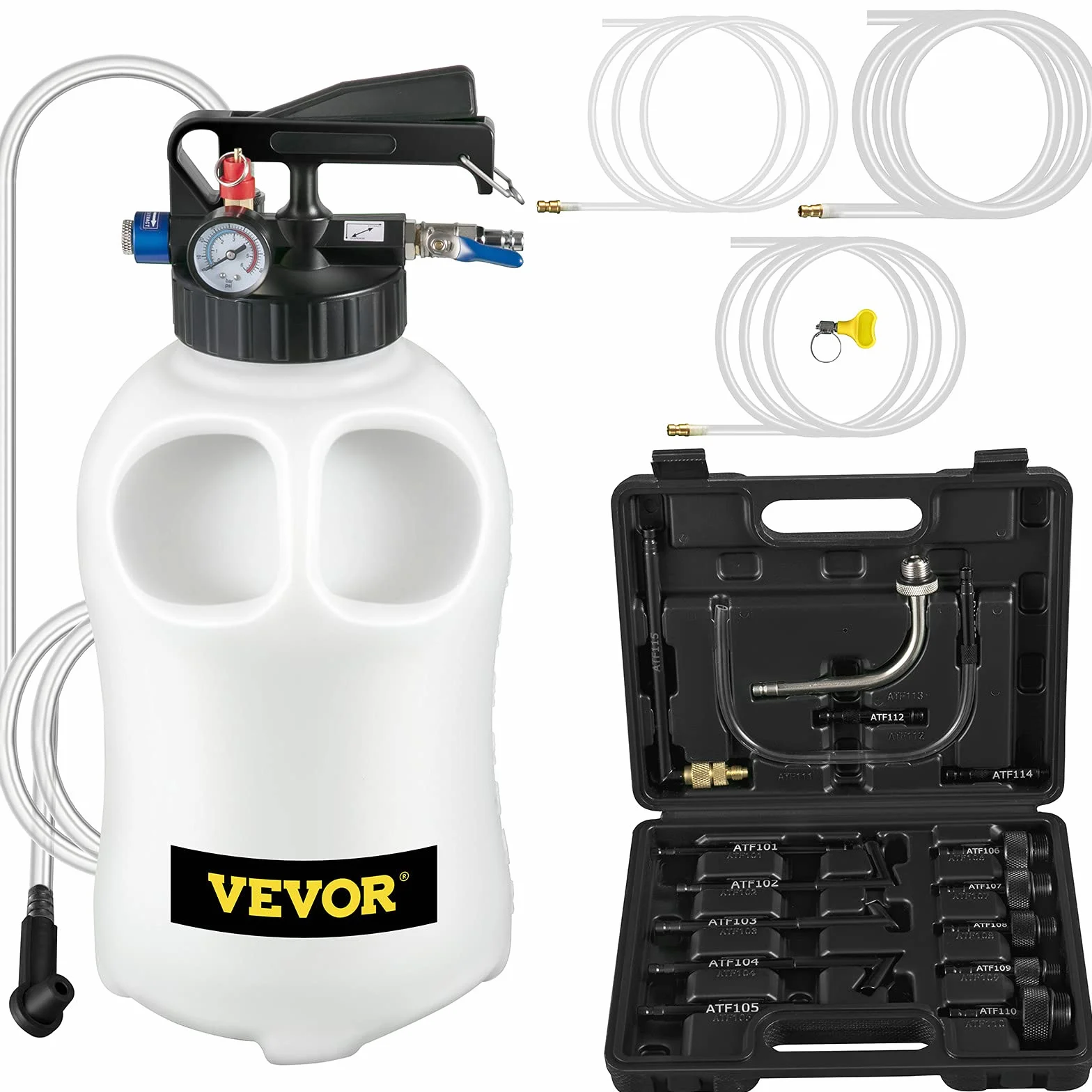 VEVOR Extractor de Aceite 10 L Extractor de Líquido con 14 Adaptadores Bomba Extractora Líquidos 10 x 5,6 x 15 cm para Sustitución de Aceite en ATV, Barcos, Equipos Agrícolas, Vehículos de Motores