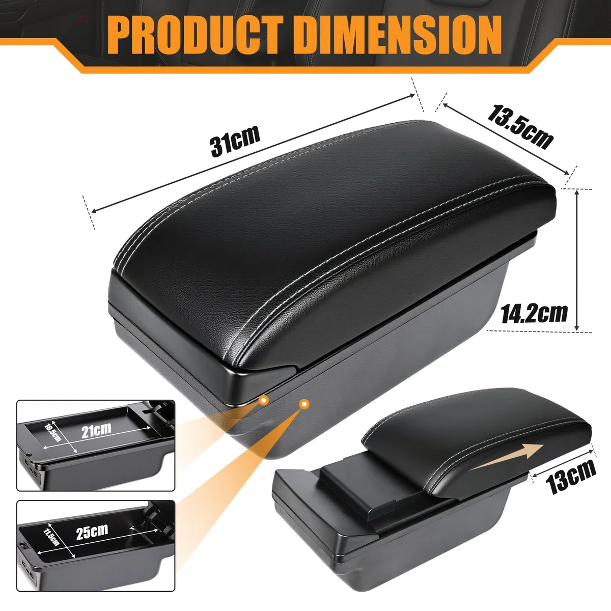 Apoyabrazos Para Renault Clio 4 Clio 3 III IV Apoyabrazos Coche Consola Reposabrazos Central Tapizado Caja Almacenamiento Cuero