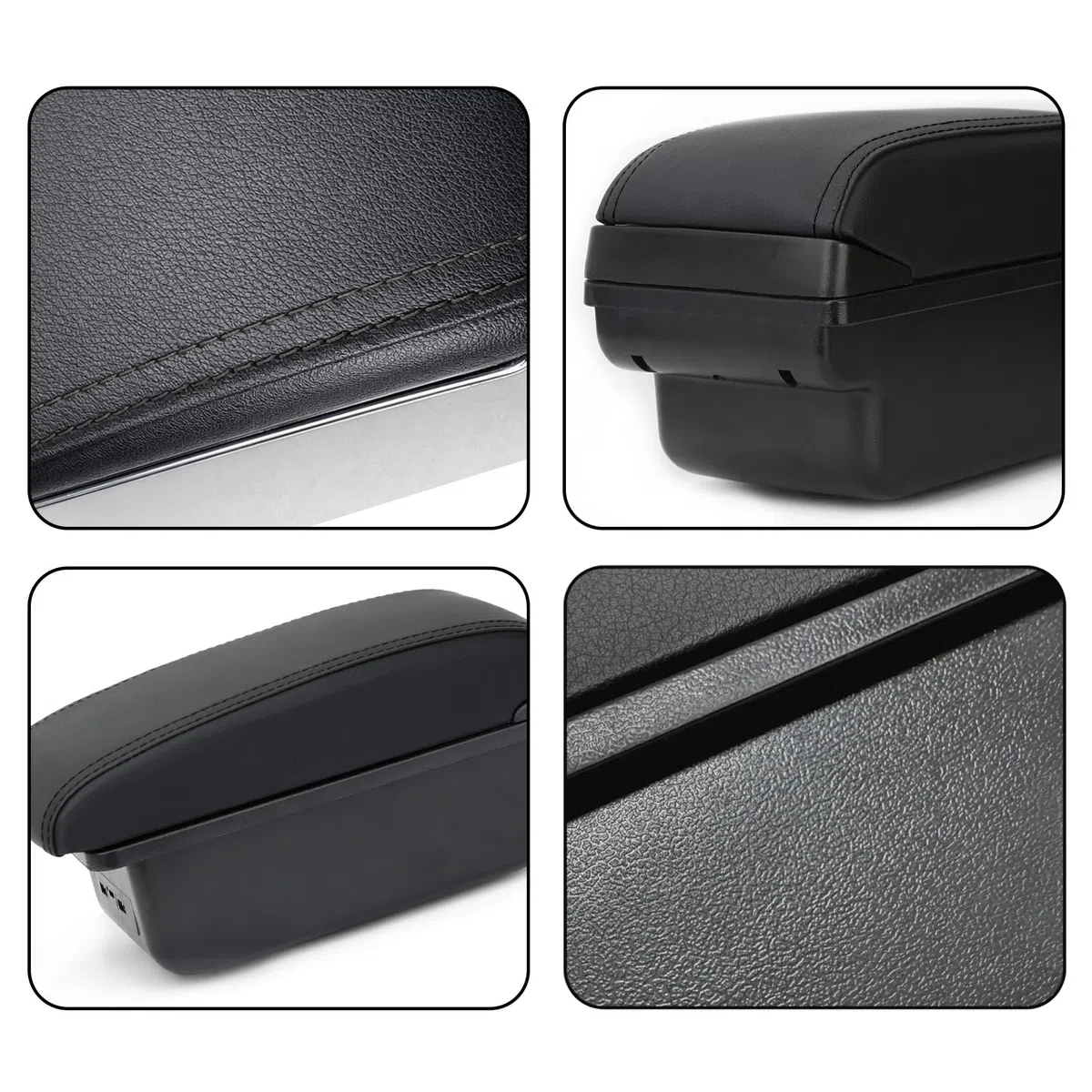 Apoyabrazos Compatible con Peugeot 207 207CC Coche Apoyabrazos Doble Capa Reposabrazos Consola Central Caja de Almacenamiento con 3 puerto USB