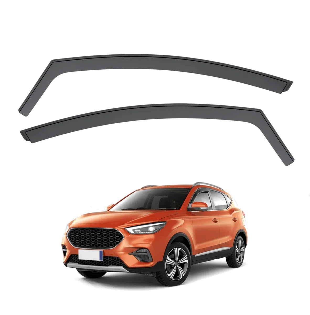 Deflectores Compatibles con MG ZS | 2017-2024 - Vidrio Acrílico Duradero - Derivabrisas Delanteros Ahumados para Ventanillas - Instalación Interior - 2 Unidades