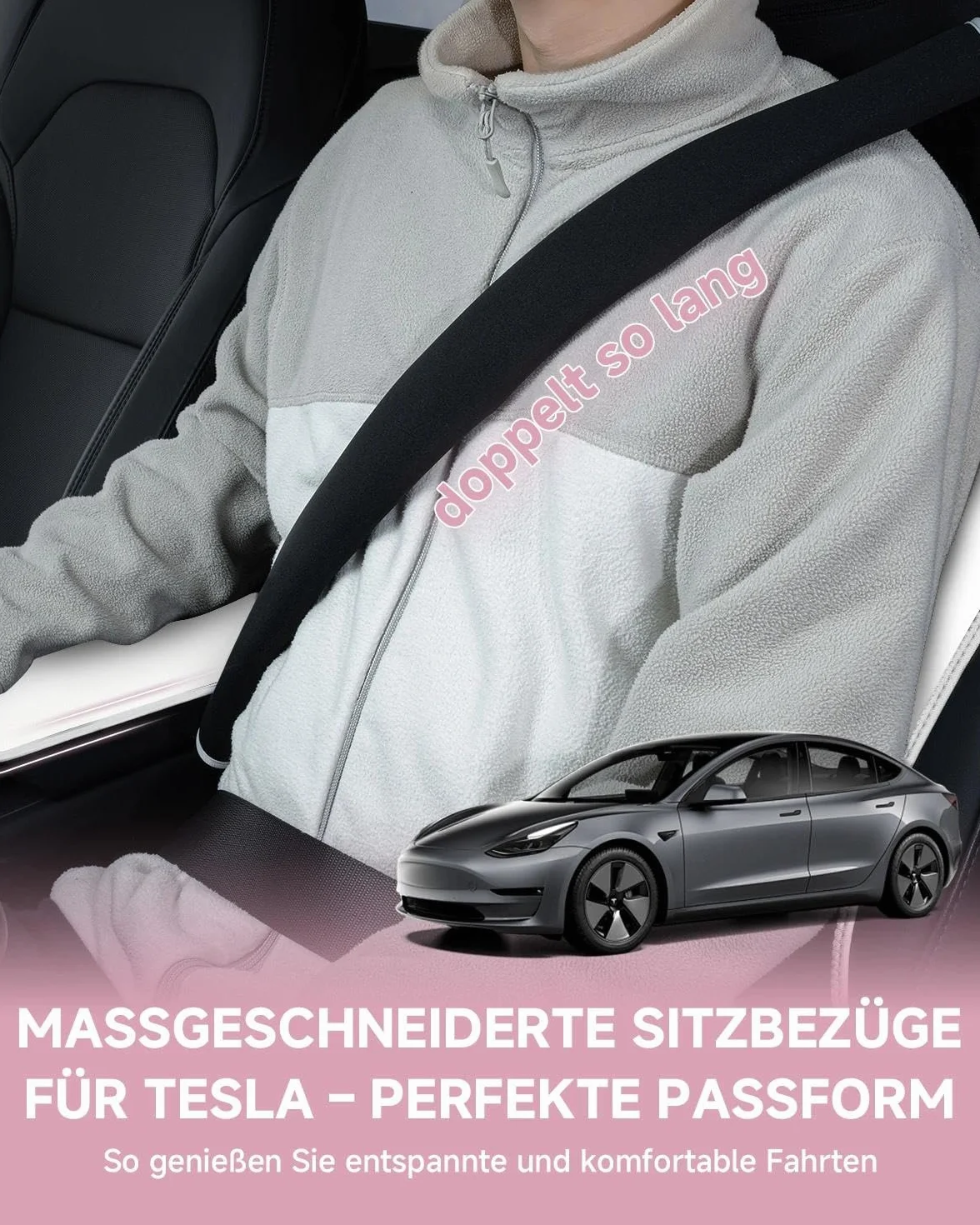 Funda de Asiento Impermeable de Neopreno para Tesla Model Y/3 Delanteros – Antideslizante, Ideal para Taller y después del Deporte, con Funda de cinturón y reposabrazos (Negro)