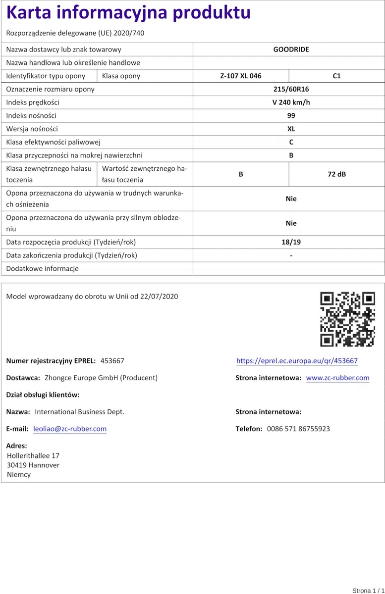 GOODRIDE 215/60 R16 99V Neumáticos de Verano XL Auto Compatible con VW Passat B8 Variant 3G5, CB5 T-Roc A11, D11 Transporter T4 Bus 70B, 70C, 7DB, 7DK, 70J, 70K, 7DC, 7DJ, OPEL
