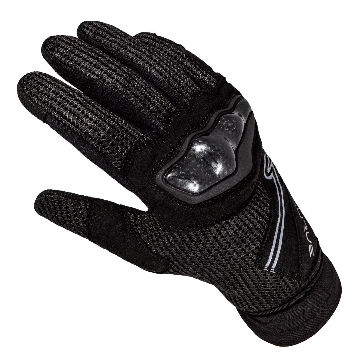 CURVE Guantes Moto Zircon Vented, Negros, Cortos, Transpirables, Protección en los Nudillos de TPU, Uso Pantalla táctil, Adultos, Hombre, Mujer, CE, homologados