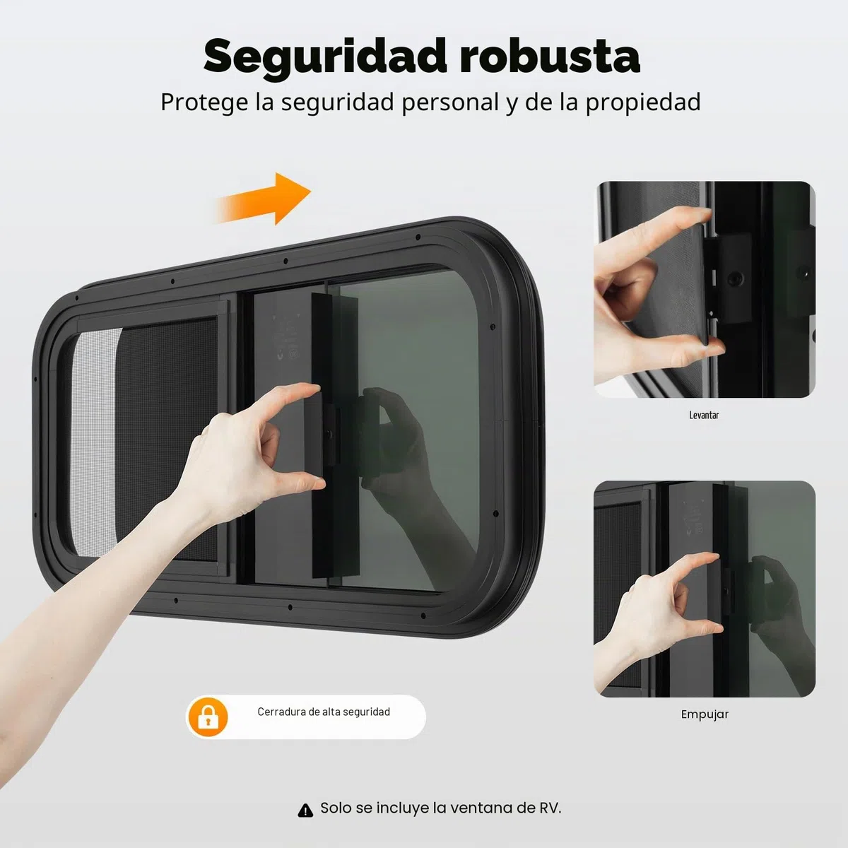 Ventana Corredera De Caravana, Ventana De Camper Con Anillo De Fijación, Para Caravanas, Remolques, Pickups (600 X 300 Mm), Color Negro, Material De Aluminio Y Vidrio Templado