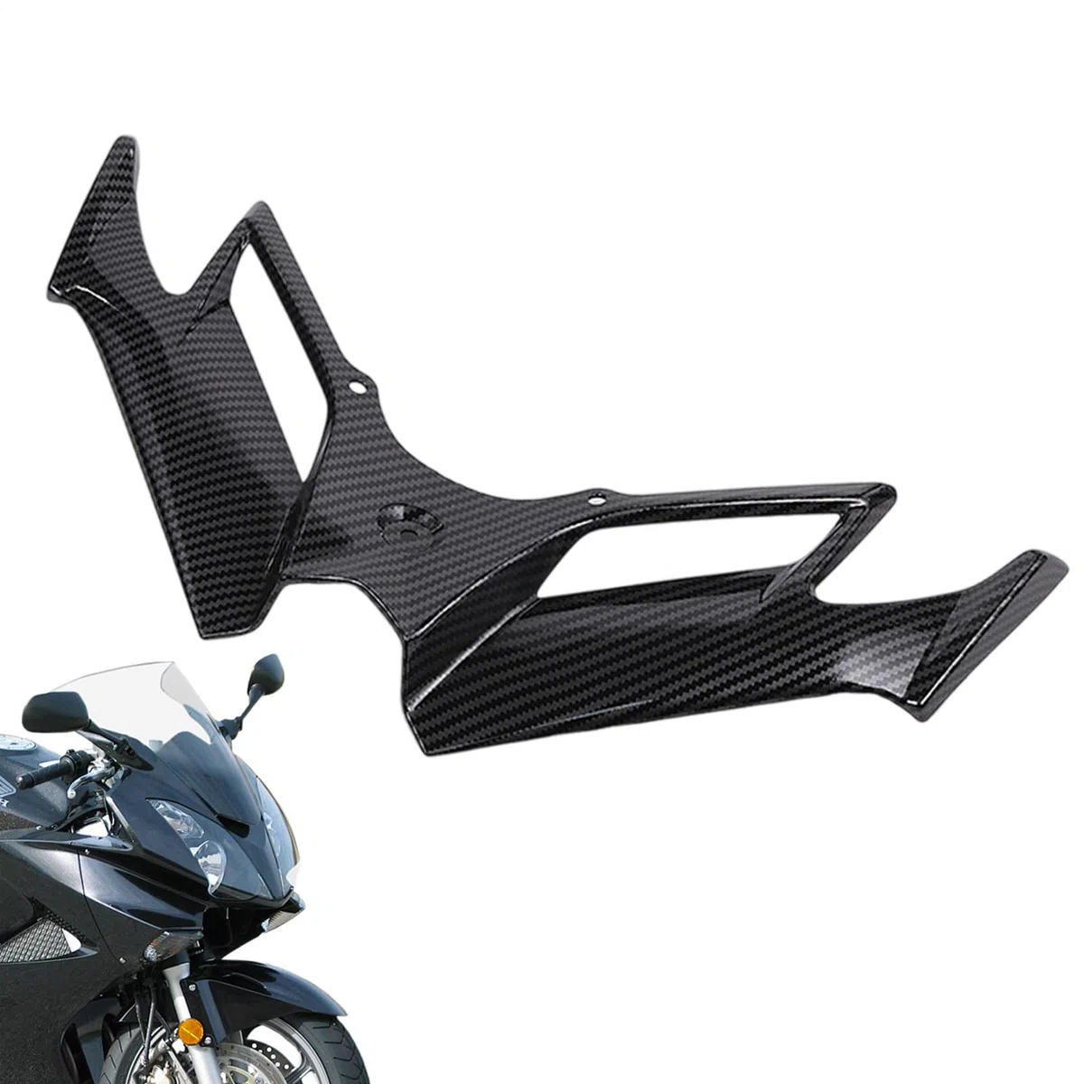 aerodinámico Delantero Delantero de biciclta: Aletas de Motocicleta de Recubrimiento de Fibra de Carbono | ala de Viento en biciclea | Spoiler Lateral Frente a la para Motocicleta, b