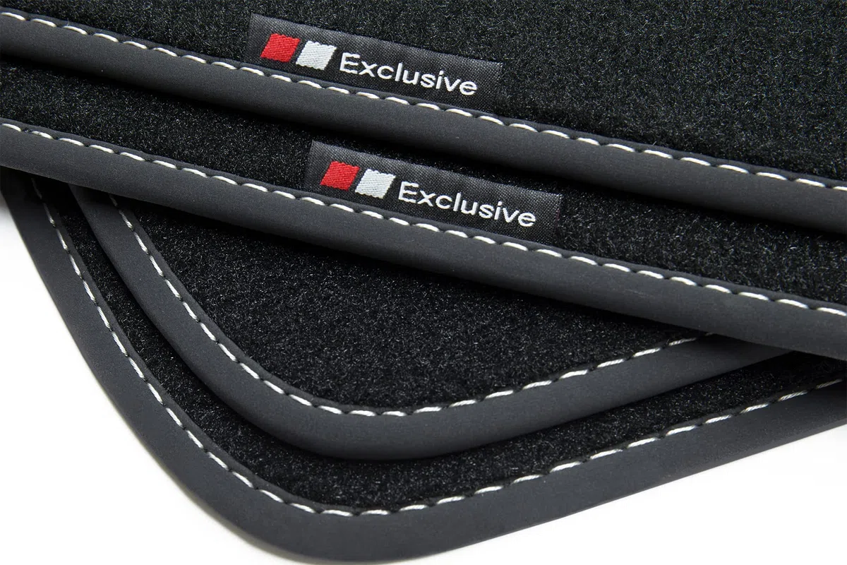 tuning-art BEF859 Alfombrillas para VW UP Skoda Citigo Seat MII, Costura:Plata