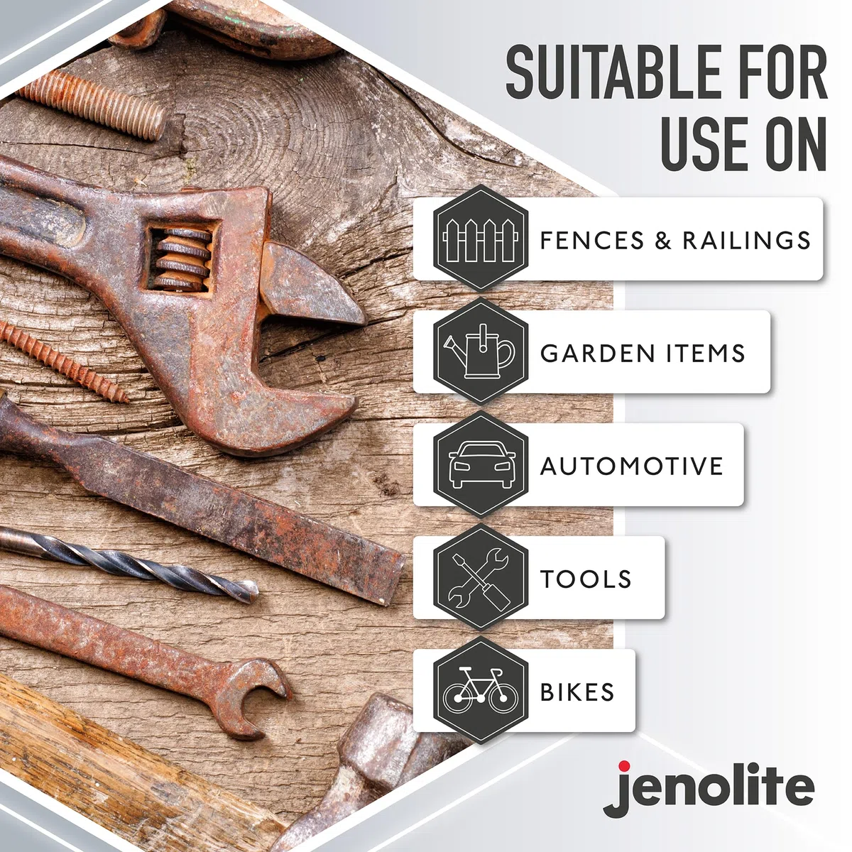 JENOLITE Original Líquido removedor de óxido | TRATAMIENTO DE ÓXIDO | Eliminador de óxido de acción rápida | elimina el óxido de nuevo al metal desnudo | 1kg