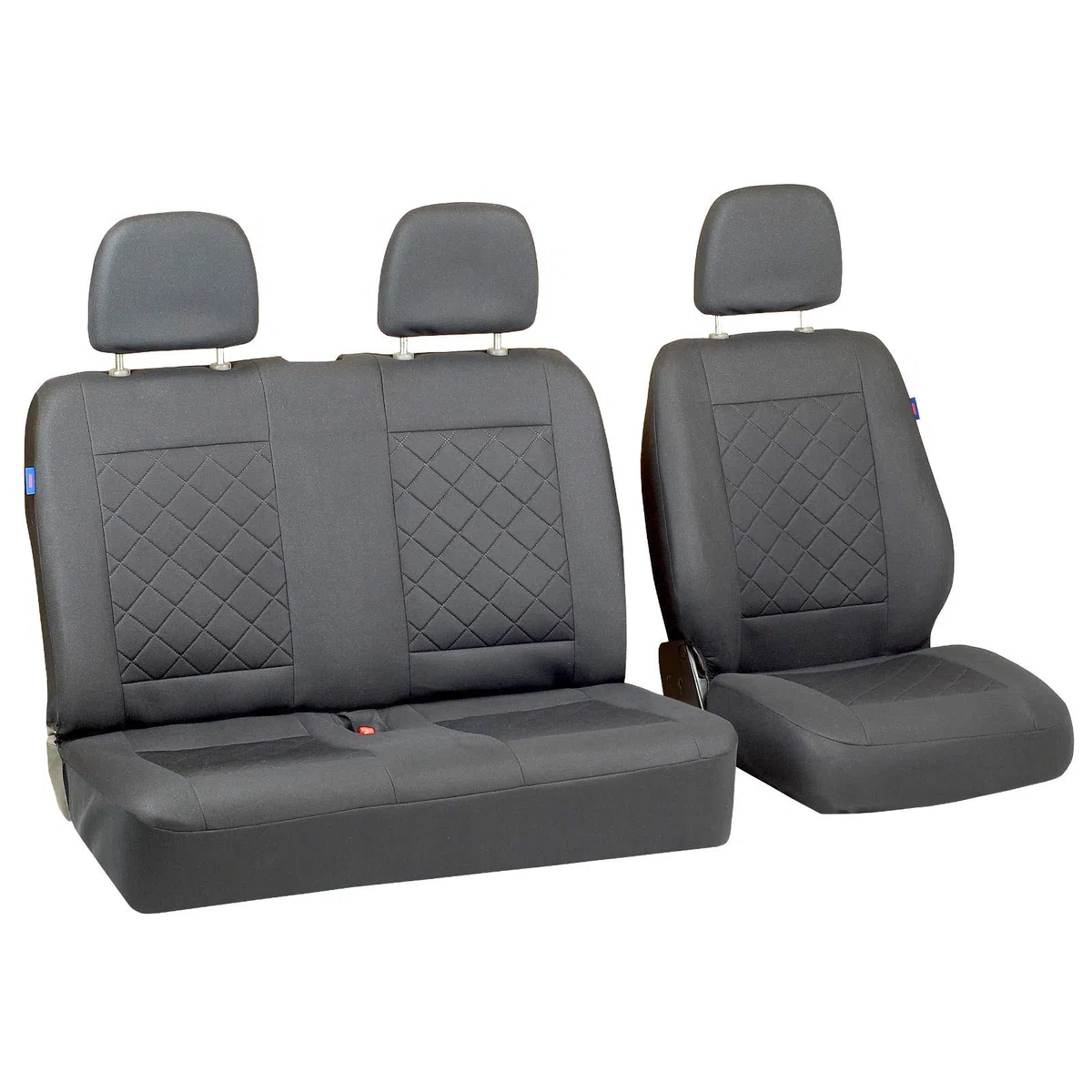 Fundas De Asiento para Mitsubishi Canter - Conjunto De Fundas 1+2 - Color Premium Cuadrados Grises