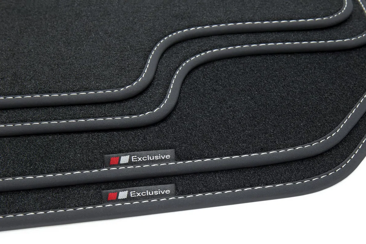 tuning-art BEF859 Alfombrillas para VW UP Skoda Citigo Seat MII, Costura:Plata