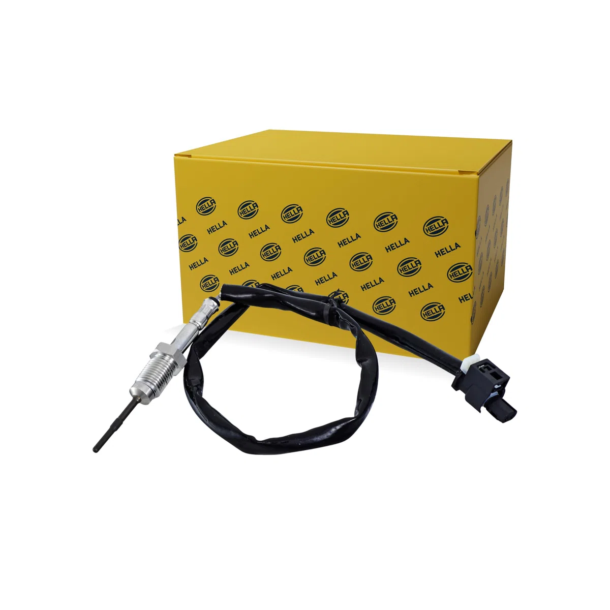 HELLA 6PT 010 376-571 Sensor, temp. gas escape - 2polos - atornillado - Cable: 370mm