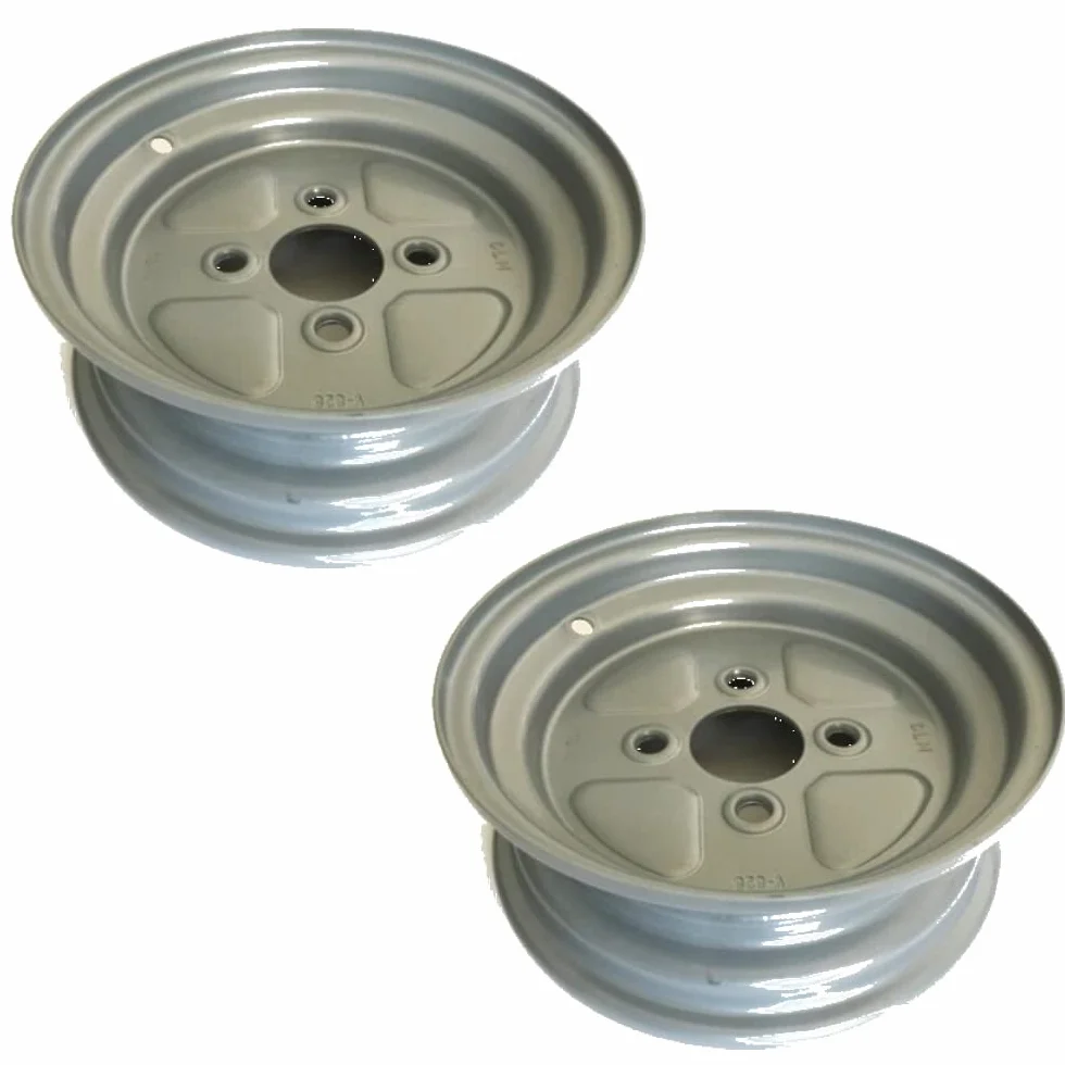 ECOVELO Compatible con par de 2 llantas de 10", Attacco Fiat (58 x 98 mm) para ruedas de carro remolque APÉNDICE para neumáticos de 4.00/4.50-10 CGATFI12